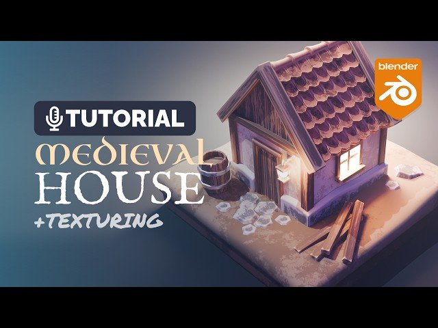 Blender 3D Medieval House Full Tutorial - Modeling, Texturing and Lighting