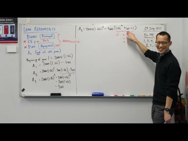 Loan Repayments - Setting up the Equations - 1 of 2
