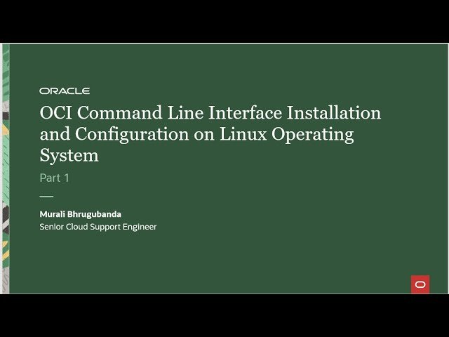 OCI Support - Command Line Interface