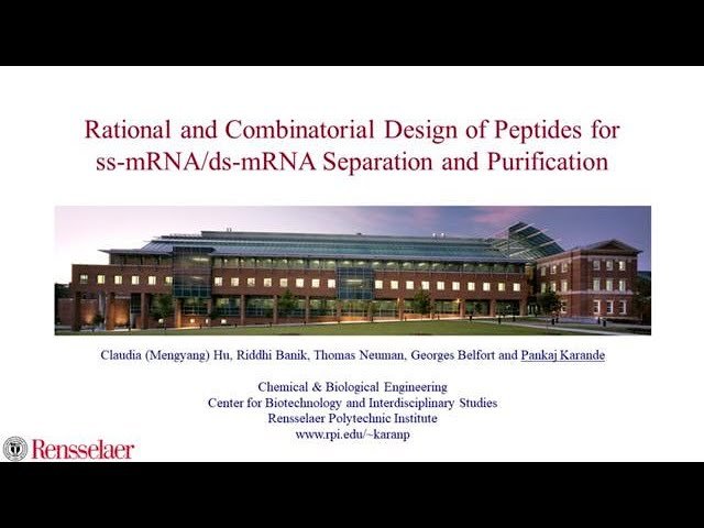 Rational and Combinatorial Design of Peptides for ss-mRNA/ds-mRNA Separation and Purification
