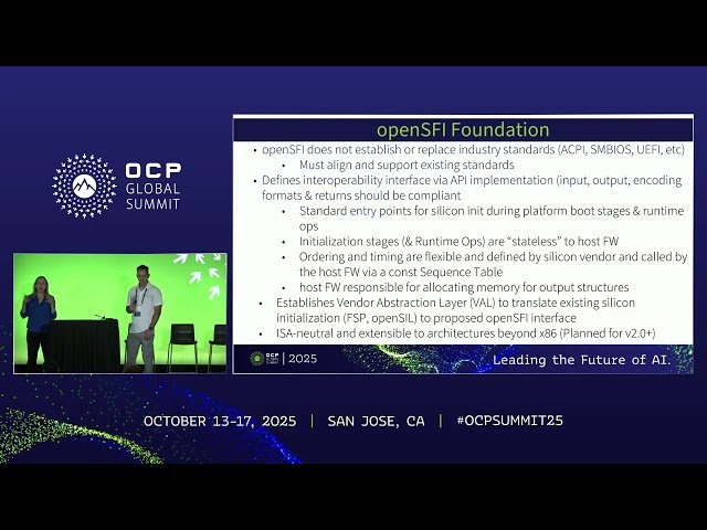 From Vendor Specific to Vendor Neutral - Advancing Silicon Firmware Abstraction with openSFI