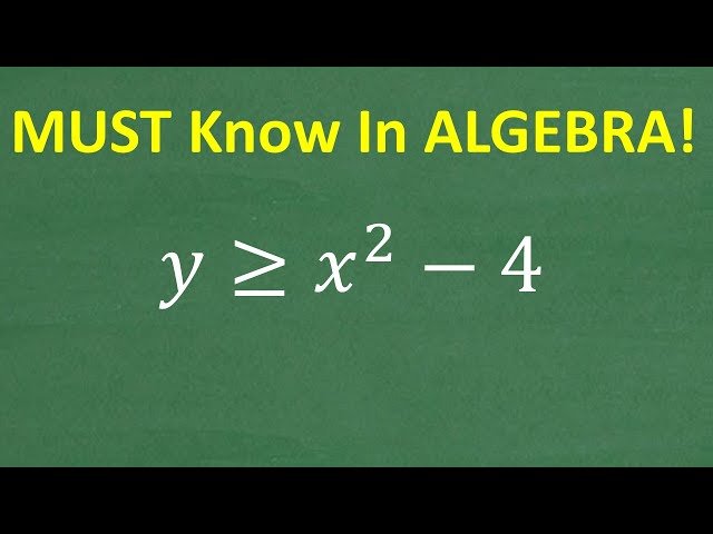 Solving Quadratic Inequalities - How to Graph y ≥ x² - 4
