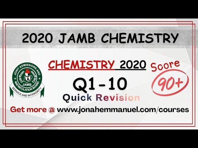 JAMB 2020 Chemistry Past Questions and Answers - Part 1