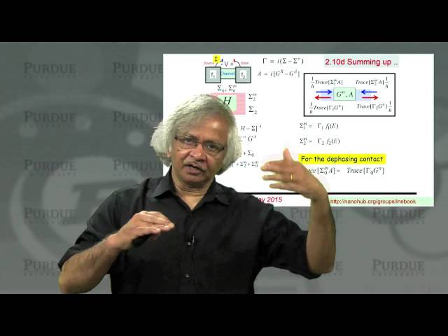 Fundamentals of Nanoelectronics Part B - Quantum Transport Summing Up - L2.10