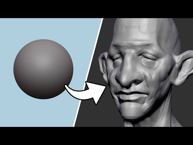 I Sculpted This Character Head in Just 13 Minutes - Starting from a Sphere