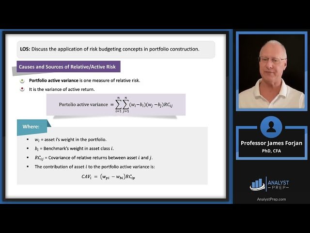 Active Equity Investing - Portfolio Construction Part II - 2026 Level III CFA LM4
