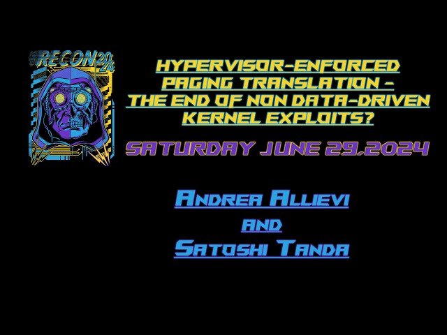 Hypervisor-enforced Paging Translation - The End of Non Data-driven Kernel Exploits?