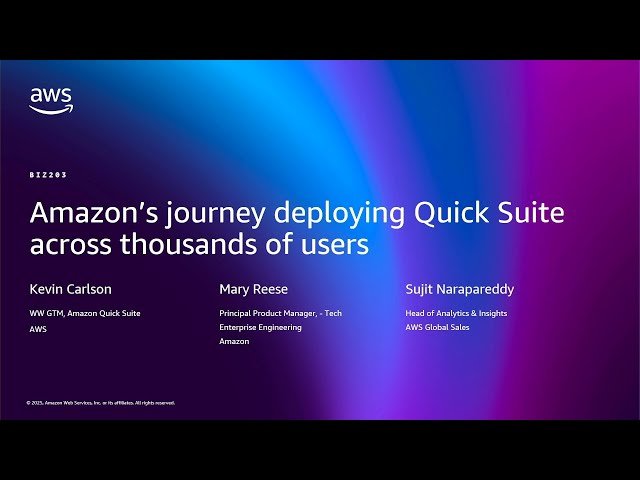 Amazon's Journey Deploying Quick Suite Across Thousands of Users - BIZ203