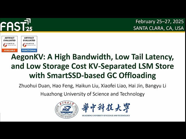 AegonKV: A High Bandwidth, Low Tail Latency, and Low Storage Cost KV-Separated LSM Store