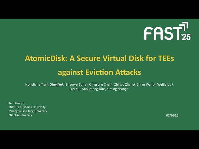 AtomicDisk: A Secure Virtual Disk for TEEs against Eviction Attacks