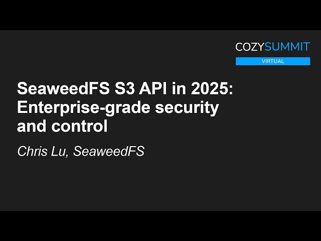 SeaweedFS S3 API in 2025 - Enterprise-grade Security and Control