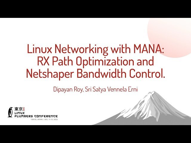 Linux Networking with MANA - RX Path Optimization and Netshaper Bandwidth Control