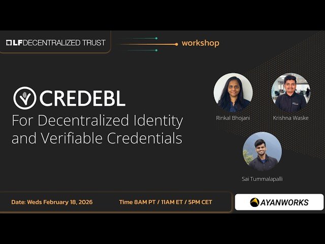 CREDEBL for Decentralized Identity and Verifiable Credentials Workshop