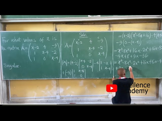 Singular Matrix - Meaning and How to Find the Values of X for which a given Matrix is Singular
