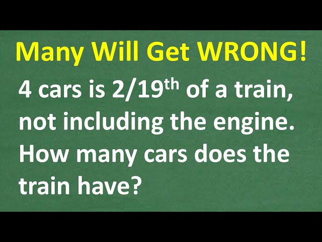 Solving Linear Equations - Railroad Cars Word Problem