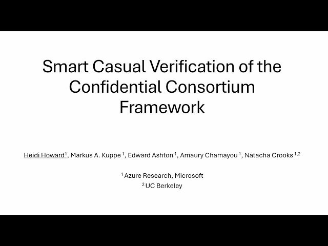Smart Casual Verification of the Confidential Consortium Framework