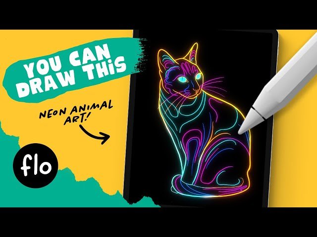 Neon Animal Art in Procreate - Easy Tutorial