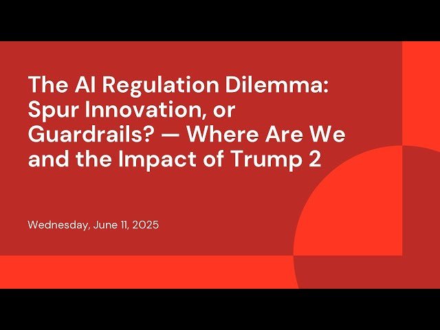 The AI Regulation Dilemma - Spur Innovation, or Guardrails? Where Are We and the Impact of Trump 2