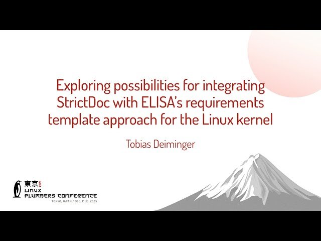 Exploring Possibilities for Integrating StrictDoc with ELISA's Requirements Template Approach for the Linux Kernel