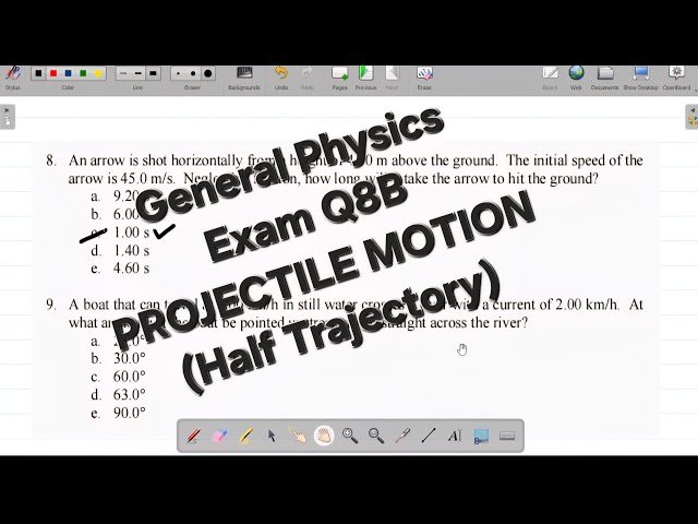 General Physics Examination on Projectile Motion - How to Solve Exam Questions - Part 8B