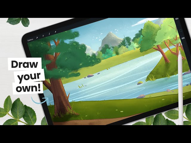 Let's Paint a River Background - Intermediate Digital Art Tutorial