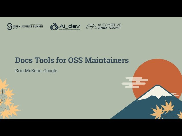 Docs Tools for OSS Maintainers