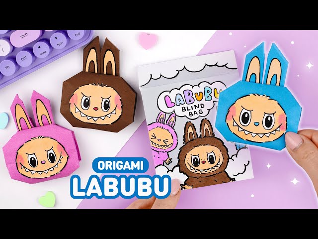 Оригами Лабубу из бумаги - Сквиш из бумаги - Origami Paper Labubu