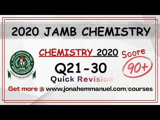 JAMB 2020 Chemistry Past Questions and Answers - Part 3
