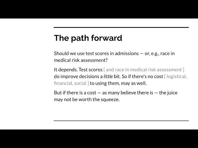 The Role of Standardized Tests in Admissions - Predictions vs. Decisions