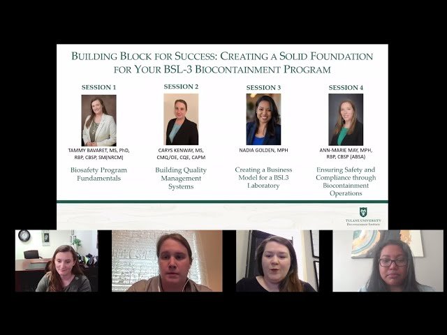Building Blocks for Success - Creating a Solid Foundation for Your BSL3 Biocontainment Program