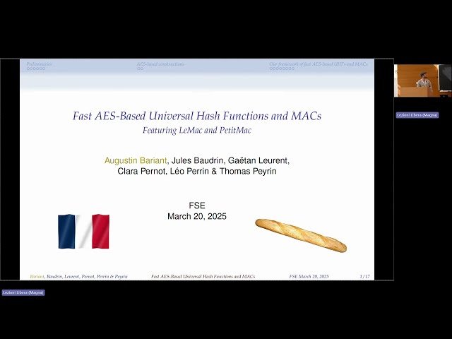 Message Authentication Codes and Authenticated Encryption - Talk 2