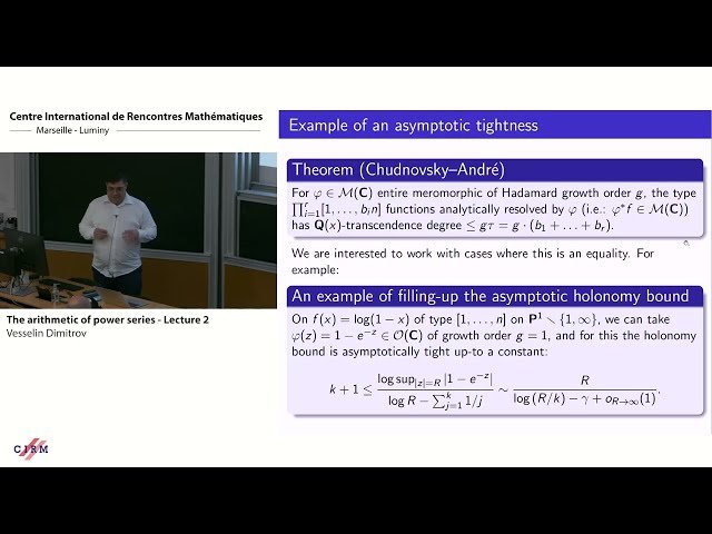 The Arithmetic of Power Series - Lecture 2