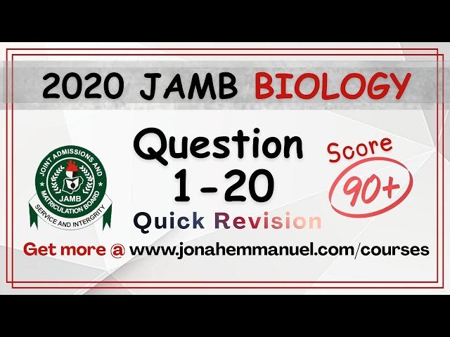 Biology JAMB 2020 Tutorial - Past Questions and Answers with Step-by-Step Solutions