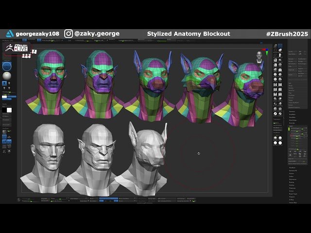 Stylized Anatomy Blockouts - ZBrush 2025 - Day 27