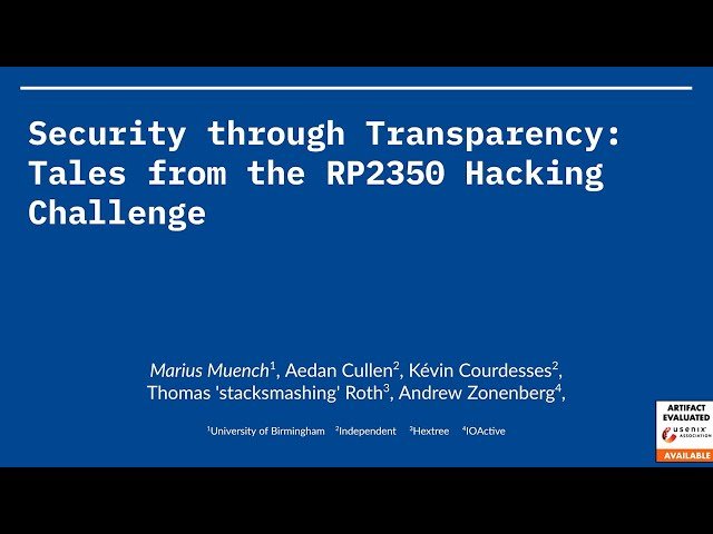 Security through Transparency - Tales from the RP2350 Hacking Challenge