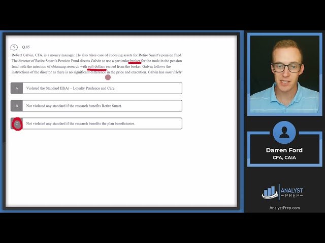 CFA Level I Mock Exam 5A - Questions 81-90
