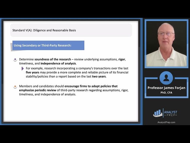 Standard V - Investment Analysis, Recommendations, and Action - 2025 Level I CFA Exam Module 3