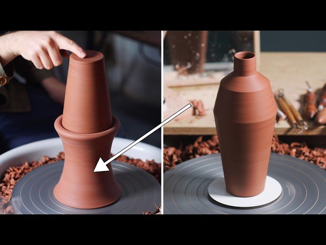 How I Trim Pottery with More Control - Turning a Bottle Using a Chuck