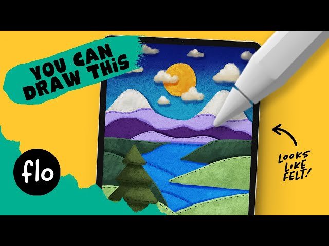 Felt Landscape Art in Procreate - Easy Otter Drawing Tutorial