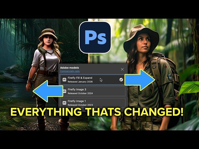 Adobe's Updated Generative Fill in Photoshop - New Firefly Model Features and Comparison