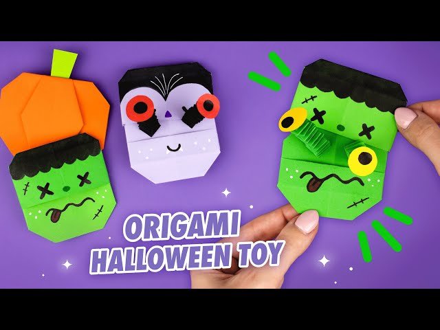 Оригами Игрушка на Хэллоуин - Бумажный Монстр и Вампир