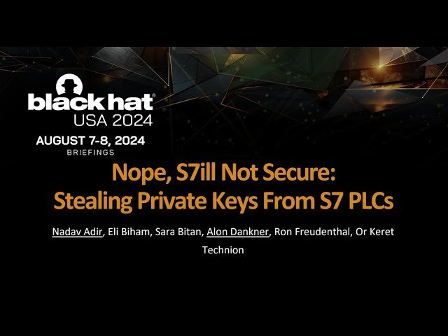 Stealing Private Keys From S7 PLCs - Security Vulnerabilities and Attacks