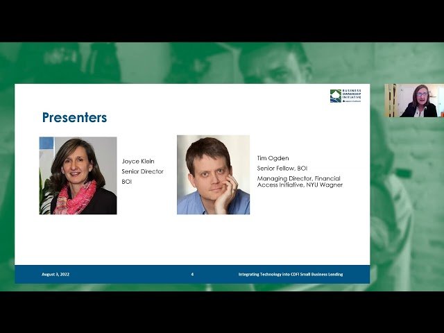 Integrating Technology into CDFI Small Business Lending - Challenges and Solutions