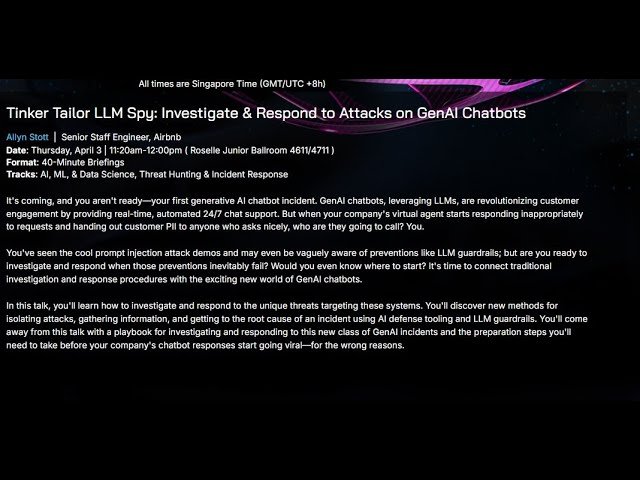 Tinker Tailor LLM Spy - Investigate and Respond to Attacks on GenAI Chatbots