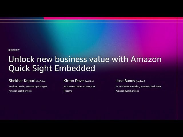 Unlock New Business Value with Amazon QuickSight Embedded