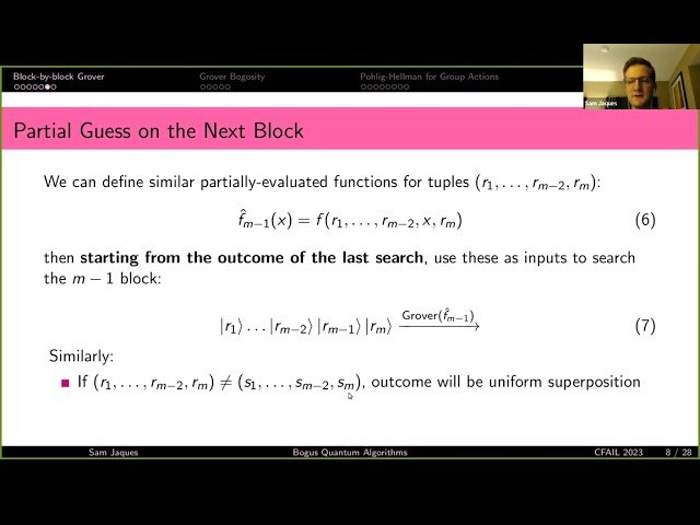 Bogus Quantum Algorithms and the Grover Algorithm - CFAIL 2023 Talk