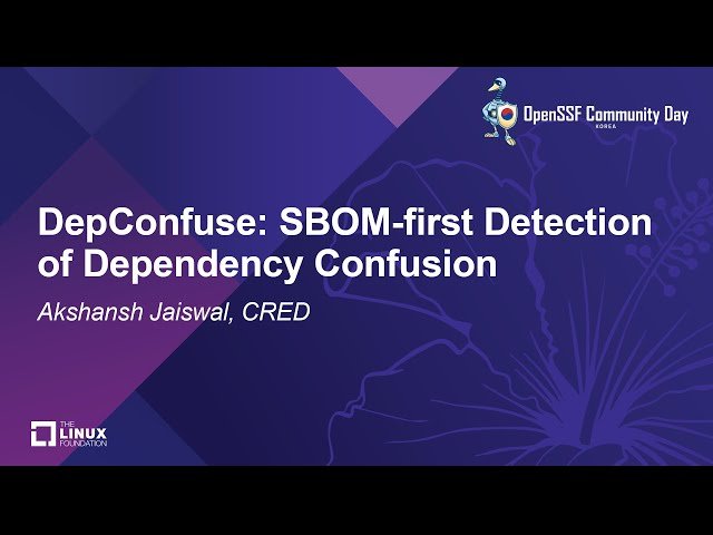 DepConfuse - SBOM-first Detection of Dependency Confusion