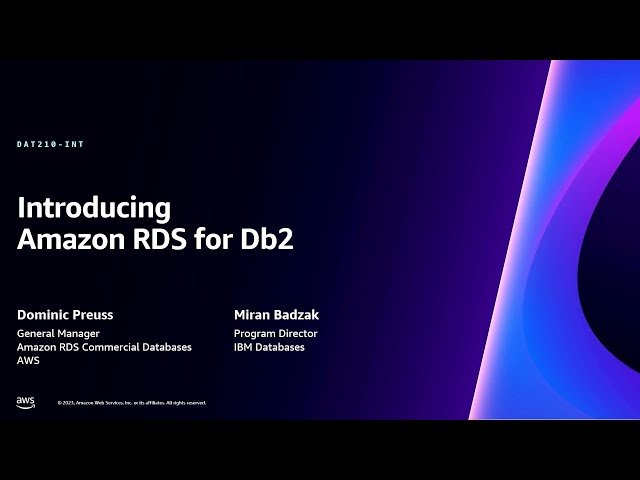 Free Video: Introducing Amazon RDS for Db2 - Managing Relational ...