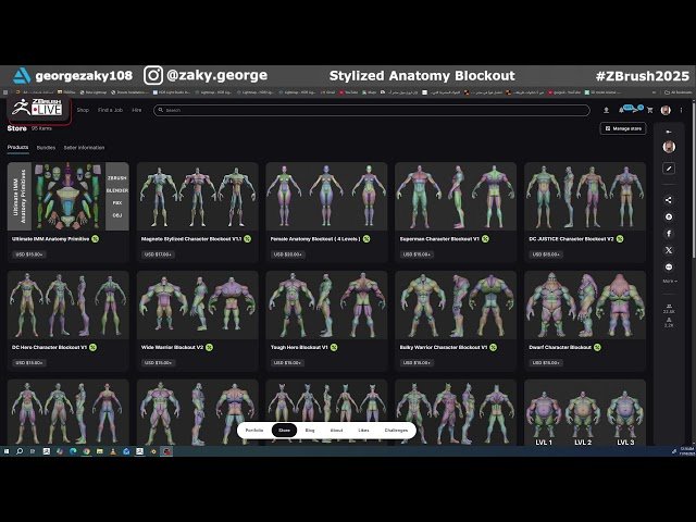Stylized Anatomy Blockouts - ZBrush 2025 - Day 20