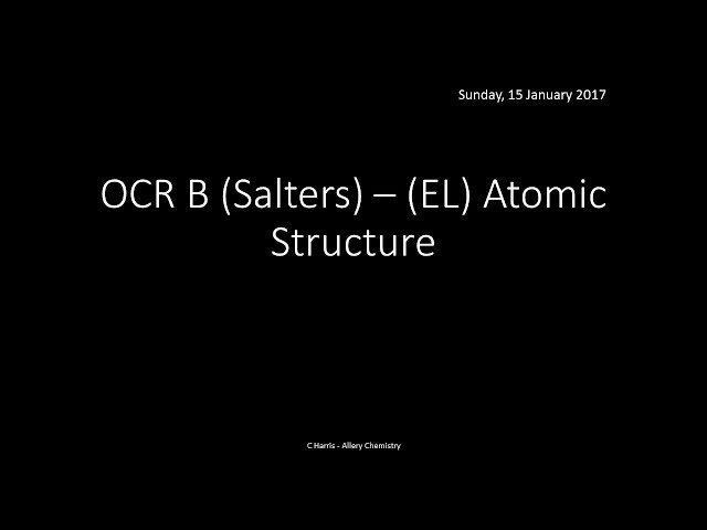 OCR B Salters Year 1 Chemistry Revision